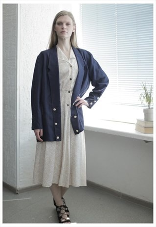 VINTAGE 80'S LONG BLUE JACKET