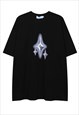 GALAXY PRINT T-SHIRT SPACE TEE GRUNGE STAR TOP IN CREAM