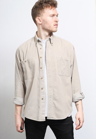VINTAGE CORDUROY CORD SHIRT BEIGE