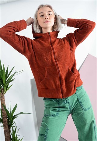 VINTAGE PATAGONIA HOODED FLEECE IN ORANGE