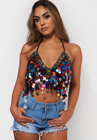 MIAMI COIN TASSEL TOP