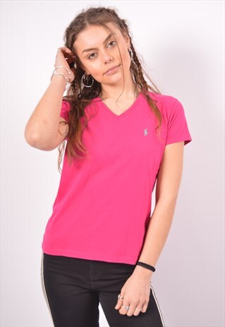 VINTAGE RALPH LAUREN T-SHIRT TOP PINK