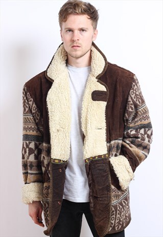 VINTAGE AZTEC FLEECE LINED JACKET