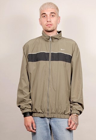 VINTAGE 90'S NIKE KHAKI SPORTS JACKET