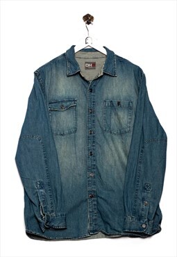 Vintage dh3 Denim shirt different breast pockets Blue