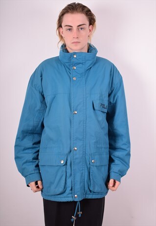 FILA MENS VINTAGE JACKET XL BLUE 90S