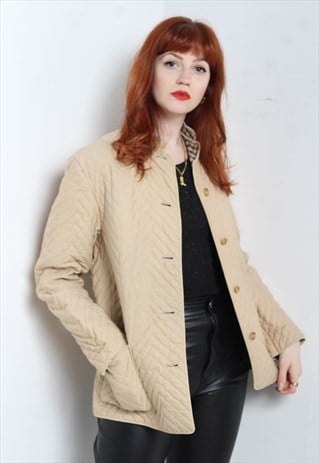 VINTAGE AQUASCUTUM QUILTED JACKET BEIGE