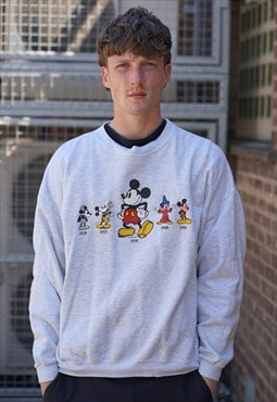 Disney Vintage Grey Mickey Mouse Sweatshirt Mens