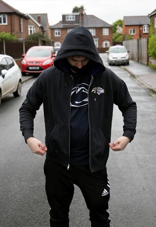 VINTAGE NIKE BALTIMORE RAVENS NFL ZIP UP HOODIE