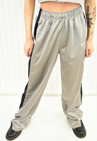 SILVER NIKE SILKY TRACKSUIT BOTTOMS