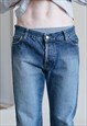 VINTAGE 90S LOW WAIST STRAIGHT STONEWASHED BLUE JEANS IN W32