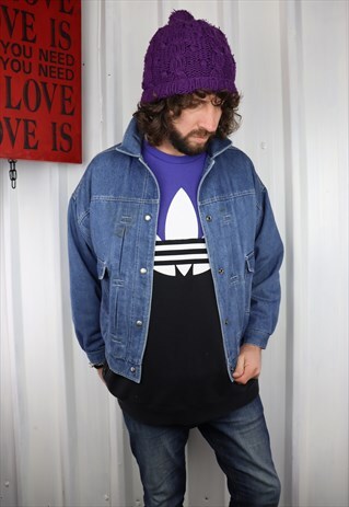 VINTAGE 80'S DENIM LINED HEAVY WINTER JACKET