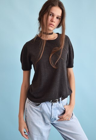 90'S RETRO KNIT MINIMALIST MOMS GRUNGE TOP