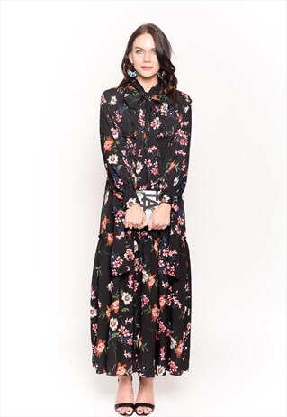 FLORAL DAISY PRINT ELASTICATED WAIST MAXI DRESS WEDDING