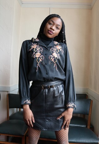 REWORKED REAL LEATHER MINI SKIRT