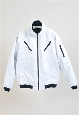 Vintage 90s white puffer bomber jacket