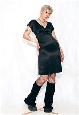 Vintage Y2K Evening Dress in Black Silk