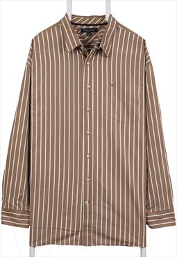 Tommy Hilfiger 90's Long Sleeve Button Up Striped Shirt XXLa
