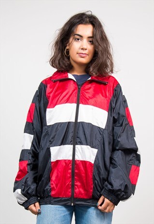 90'S VINTAGE COLOURBLOCK SHELLSUIT TRACKSUIT JACKET