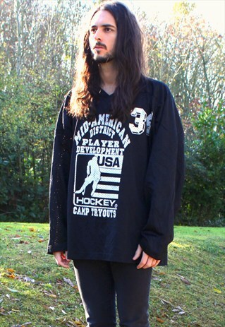VINTAGE 90S USA ICE HOCKEY JERSEY - XL - HOCKEY CAMP