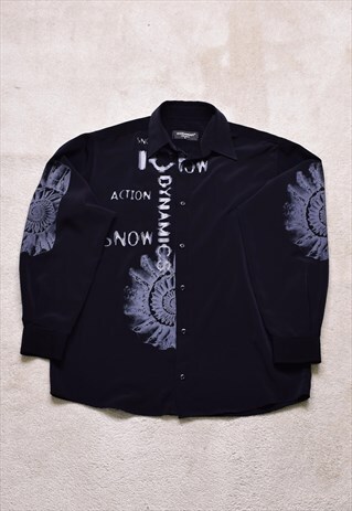 Vintage Black Printed Shirt