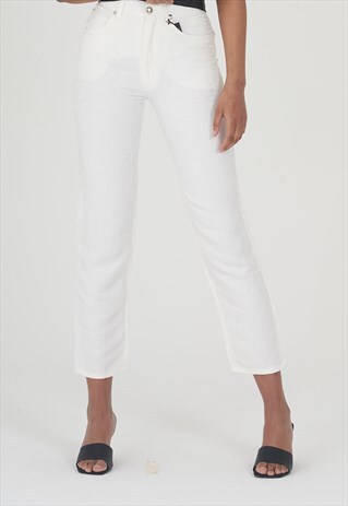 VINTAGE RARE 90'S DEADSTOCK FENDI WHITE LOGO JEANS