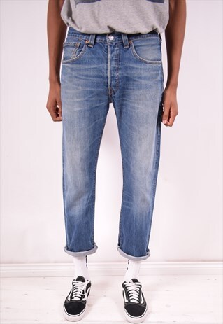 LEVI'S 501 MENS VINTAGE JEANS W32 L29 BLUE 90S