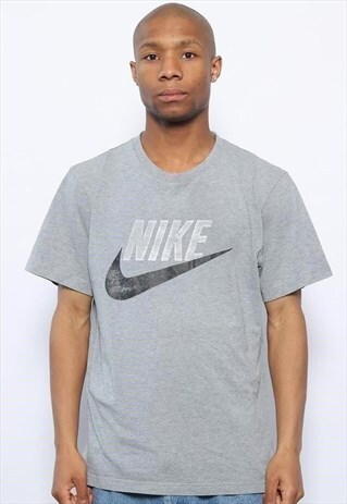 VINTAGE NIKE BIG LOGO T-SHIRT GREY