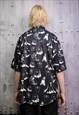 GHOST SHIRT GOTHIC PRINT SHORT SLEEVE TOP IN BLACK