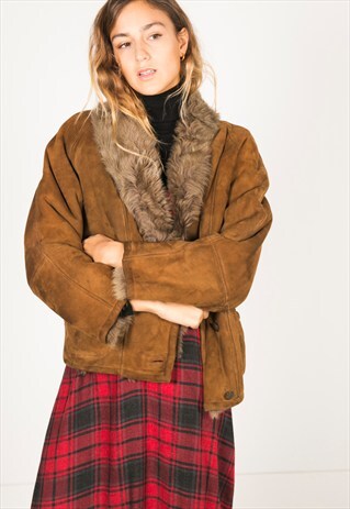 VINTAGE 80S WINTER SHEEPSKIN COAT / R073