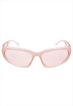 Fashionable Creamy Pink Sunglasses with Pink lens