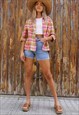 Peach & Green Multi Colour Check Short Sleeve Shirt