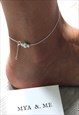 MYA ANKLET 925 STERLING SILVER IN BLUE