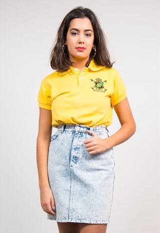 VINTAGE 90'S RALPH LAUREN YELLOW POLO T-SHIRT