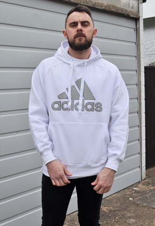 VINTAGE 00'S ADIDAS CHECK LOGO HOODIE SWEATSHIRT