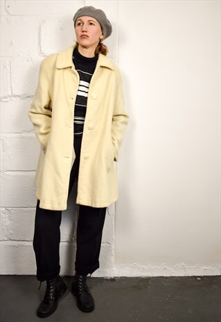 VINTAGE CREAM WOOL COAT