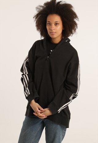 VINTAGE ADIDAS EMBROIDERED LOGO 1/4 ZIP SWEATSHIRT
