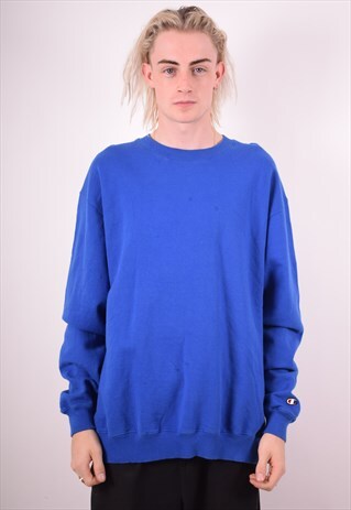 CHAMPION MENS VINTAGE SWEATSHIRT JUMPER XL BLUE 90S