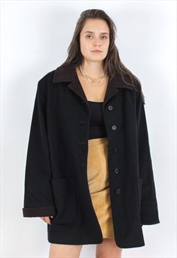 Vintage FORECASTER Women L US 14 Wool Coat Overcoat Peacoat 