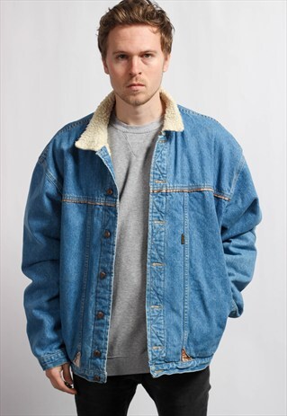 VINTAGE DENIM SHERPA JACKET