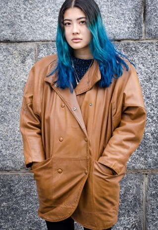 80S VINTAGE LEATHER JACKET (REF/595)