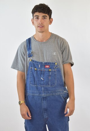 VINTAGE 90S BLUE DICKIES DENIM DUNGAREES