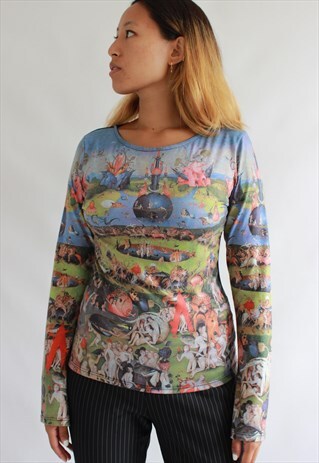 HIERONYMUS BOSCH PAINTING PRINT LONG SLEEVE TOP