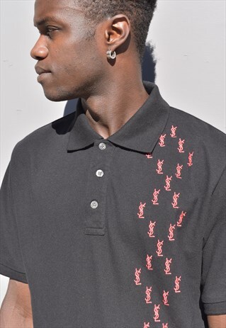 RARE VINTAGE 90S YSL STRIPE POLO TOP