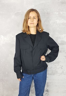 Military style cropped jacket