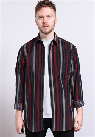VINTAGE CORDUROY CORD STRIPED SHIRT