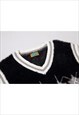 FLUFFY SLEEVELESS SWEATER GEOMETRIC KNITWEAR GILET JUMPER