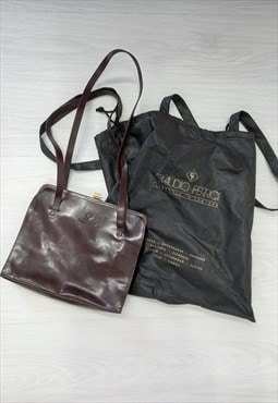 80's Vintage Claudio Ferrici Bag Dark Brown Leather