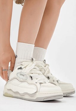 Chunky sole trainers hight platform sneakers skater shoes
