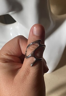 chunky silver plated adjustable ring